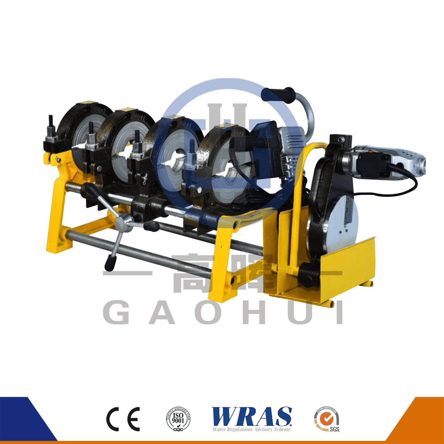 HDPE cső kézi műanyag tompa fúziós hegesztőgép GF-160-4M/GF-200-4M